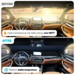 FORTEM Car Sun Shade for Windshield, Reflective Windshield Sunshade, 240T Polyester, Automotive Interior Sun Protection, Ultimate Heat and UV Shield, Foldable, Storage Bag - Image 10