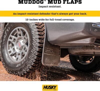 Husky Liners Universal Muddog Mud Flaps | Rubber Front Mud Flaps - 12" w/Weight - Black | 55001 - Image 2