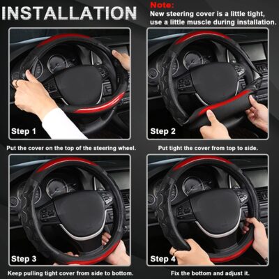 GIANT PANDA Steering Wheel Cover for GMC Sierra Acadia Terrain Yukon(3D Honeycomb-Gray-Standard Size) - Image 6