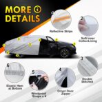 Mid-Size Sedan Car Covers for Automobiles All Weather Waterproof, 6 Layers Heavy Duty Car Tarp Universal Fit for Buick Regal, Cadillac CT4, Mazda 6, Chevy Malibu, Ford Fusion, Kia K5 Optima - Image 3