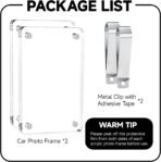 4 Pcs Car Picture Holder Clip Visor Frame Acrylic Magnetic Photo Frames Clear for Cars Sunvisor Display Fit Family Pet Road Trip Memories - Image 2
