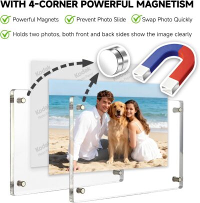 4 Pcs Car Picture Holder Clip Visor Frame Acrylic Magnetic Photo Frames Clear for Cars Sunvisor Display Fit Family Pet Road Trip Memories - Image 4