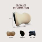 Super Comfy Car Headrest Pillow, Car Pillow for Neck Pain Relief with Adjustable Strap, 100% Memory Foam & Breathable Removable Cover, Ergonomic Design - Softness Travel Car Neck Pillow(Beige, 1PC) - Image 2