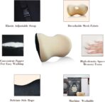 Super Comfy Car Headrest Pillow, Car Pillow for Neck Pain Relief with Adjustable Strap, 100% Memory Foam & Breathable Removable Cover, Ergonomic Design - Softness Travel Car Neck Pillow(Beige, 1PC) - Image 4