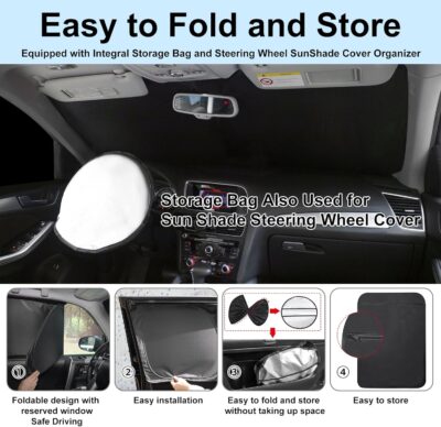 TINGLU Window Shades for Porsche Cayenne 2019-2025 Accessories Car Side Full Windows Rear Triangular Windshield Sun Shade Sun UV Rays & Privacy Protection for Camping,Napping&Relaxing 8PCS - Image 5