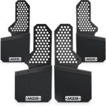 MZS Mud Flaps Splash Guards Compatible with Truck Ram 1500 / Ram 2500 / Ram 3500, Offset Fender Mudflaps Mudguards 12" Wide for Pickup, Front and Rear, Pack of 4