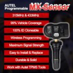 Autel TPMS Sensors, Programmable Mx Sensor for Tire Pressure,315MHz + 433MHz,Press-in OE-Level(8 pcs, Rubber valves) Programmed by TS508 TS408 TS508WF TS608 MS906TS ITS600 MS906PRO-TS - Image 2