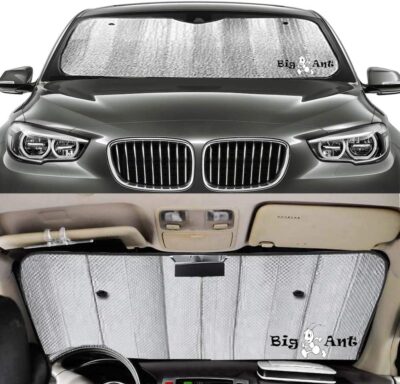 Big Ant Car Windshield Sunshade UV Ray Reflector Auto Window Sun Shade Visor Shield Cover, Keeps Vehicle Cool- Sliver (55" x 27.5") - Image 2