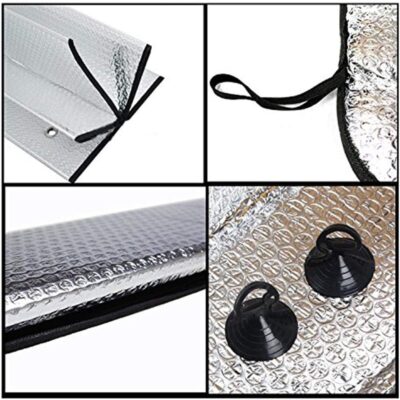 Big Ant Car Windshield Sunshade UV Ray Reflector Auto Window Sun Shade Visor Shield Cover, Keeps Vehicle Cool- Sliver (55" x 27.5") - Image 5