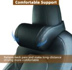 Car Neck Pillow Memory Foam Automotive Seat Cushions of Headrests for Relieving Neck Stiffness Seat Neck Support Pillow, Fits All Vehicles, 2 Pieces, Black - Image 5