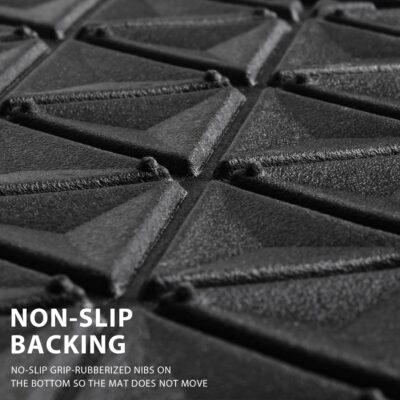 CAR PASS Bling Diamond Car Mats Rubber Floor Mats Full Set Anti-Slip 3D Rhombus Waterproof Trim to Fit Liner Universal Glitter Crystal Sparkly Shining Rhinestone Girl Women SUV Sedan Van, Black Red - Image 8