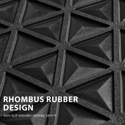 CAR PASS Bling Diamond Car Mats Rubber Floor Mats Full Set Anti-Slip 3D Rhombus Waterproof Trim to Fit Liner Universal Glitter Crystal Sparkly Shining Rhinestone Girl Women SUV Sedan Van, Black Red - Image 9