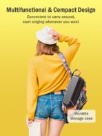 Wireless Bluetooth Karaoke Microphone, Built-in Loud Speaker for 10H Playback, Add Reverb/Duet Mode/Earbuds Monitoring, Portable Karaoke Machine for Entertainment & Singing Practice (Rose Gold) - Image 6