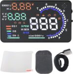 5.5'' HUD Head Display, Windshield Screen Projector Vehicle Speed, Hud Overspeed Alarm, Km/h MPH, OBDII/EUOBD Interface Plug Car Hud Screen - Image 8