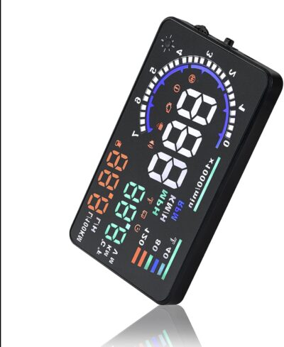 5.5'' HUD Head Display, Windshield Screen Projector Vehicle Speed, Hud Overspeed Alarm, Km/h MPH, OBDII/EUOBD Interface Plug Car Hud Screen - Image 9