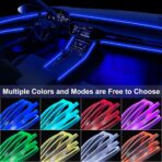 Interior Car Lights, 9 in 1 Car LED Strip with Wireless APP/RF Remote/Button Control, 16 Million Colors Ambient Lighting Kit with 5 Fiber Optic LED Strips & 4 Under Dash Lights - Image 2