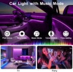 Interior Car Lights, 9 in 1 Car LED Strip with Wireless APP/RF Remote/Button Control, 16 Million Colors Ambient Lighting Kit with 5 Fiber Optic LED Strips & 4 Under Dash Lights - Image 6