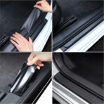 4" X 30FT Matte Black Vinyl Wrap for Chrome Delete Window Trim Car Door Sill Protector with Air Release Channel Including Vinyl Wrap Tool Kit - Image 3