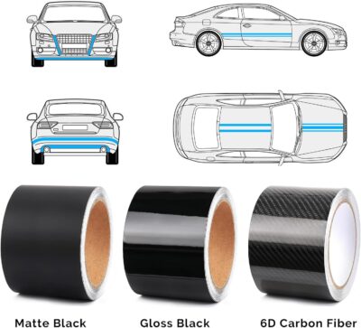 4" X 30FT Matte Black Vinyl Wrap for Chrome Delete Window Trim Car Door Sill Protector with Air Release Channel Including Vinyl Wrap Tool Kit - Image 6