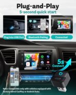 OTTOCAST Mini Pico Wireless CarPlay & Android Auto Adapter – WiFi 6 + Bluetooth 5.4, Plug & Play, Fast Auto-Reconnect, Ultra-Compact Design, Works with Factory Wired CarPlay Cars - Image 5