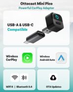 OTTOCAST Mini Pico Wireless CarPlay & Android Auto Adapter – WiFi 6 + Bluetooth 5.4, Plug & Play, Fast Auto-Reconnect, Ultra-Compact Design, Works with Factory Wired CarPlay Cars - Image 8