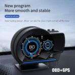 OBD2 Gauge Display Head Up Display for Car HUD Head Up Speedometer Display, GPS+OBD Dual Smart System Digital Gauge Cluster, OBD2 for Water TEM, Volt, Mileage, Overspeed, RMP - Image 2