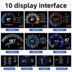 OBD2 Gauge Display Head Up Display for Car HUD Head Up Speedometer Display, GPS+OBD Dual Smart System Digital Gauge Cluster, OBD2 for Water TEM, Volt, Mileage, Overspeed, RMP - Image 3