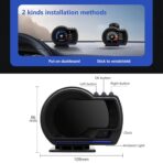 OBD2 Gauge Display Head Up Display for Car HUD Head Up Speedometer Display, GPS+OBD Dual Smart System Digital Gauge Cluster, OBD2 for Water TEM, Volt, Mileage, Overspeed, RMP - Image 4