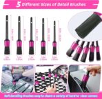 55PCS Pink Car Detailing Kit Interior Cleaner with High Power Handheld Vacuum, Car Wash kit with Detailing Brush Set,Car Interior Detailing Kit,Car Accessories for Cars,Gifts for Women - Image 3