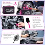 55PCS Pink Car Detailing Kit Interior Cleaner with High Power Handheld Vacuum, Car Wash kit with Detailing Brush Set,Car Interior Detailing Kit,Car Accessories for Cars,Gifts for Women - Image 6