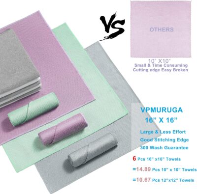 Streak Free Lint Free Microfiber Window Cleaning Cloth,Best Glass Car Shiny Wipes Mirror Shower Cleaning Cloth, Miracle Cloths for Glasses,Stainless Steel,Wine Glass Polishing Towels,Pack of 6,Grey - Image 4