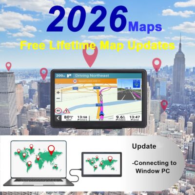 GPS Navigator for Car, Latest 2026 Map 7 inch Touch Screen Car GPS 256-16GB, Voice Turn Direction Guidance, Support Speed and Red Light Warning, North America Lifetime map Free Update(Dark) - Image 4