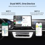 Wireless CarPlay Adapter, Magic AI Box with Dual-WiFi Stability, Wireless CarPlay Box Compatible with Wired Factory CarPlay & Android Auto, Support for YouTube/Netflix(Glossy Black) - Image 4