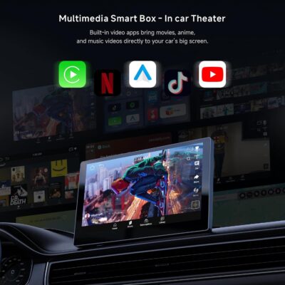 Wireless CarPlay Adapter, Magic AI Box with Dual-WiFi Stability, Wireless CarPlay Box Compatible with Wired Factory CarPlay & Android Auto, Support for YouTube/Netflix(Glossy Black) - Image 5