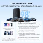 Wireless CarPlay Adapter, Magic AI Box with Dual-WiFi Stability, Wireless CarPlay Box Compatible with Wired Factory CarPlay & Android Auto, Support for YouTube/Netflix(Glossy Black) - Image 8