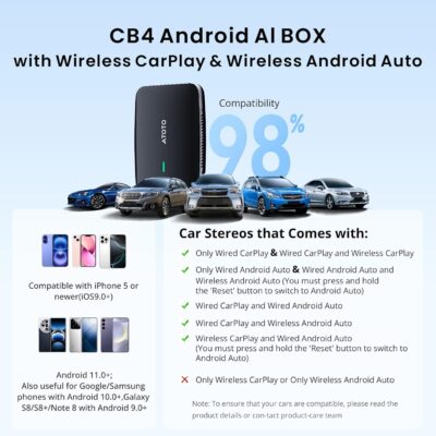Wireless CarPlay Adapter, Magic AI Box with Dual-WiFi Stability, Wireless CarPlay Box Compatible with Wired Factory CarPlay & Android Auto, Support for YouTube/Netflix(Glossy Black) - Image 8