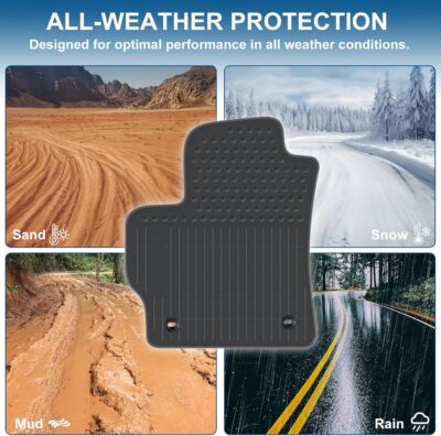 Car Rubber Floor Mat Custom Fit for Toyota Corolla Sedan 2020-2026 Automatic Transmission Full Black Auto Liner Mats All Weather Heavy Duty Odorless No im Hatchback Model - Image 5