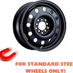 OxGord Hubcaps Wheel Covers - (Set of 4) Hub Caps Wheels Rim Cover - Car Accessories Silver Hubcap Standard Steel Rims - Snap On Auto Tire Replacement Exterior Cap (Two Tone - Silver Black, 16 Inch)