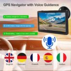 GPS Navigator for Car, Latest 2026 Map 7-Inch HD Display 16GB 256MB Satellite Navigation System with Sun Visor, Smart Real Voice GPS Guidance, Provides Lifetime Live Map Updates - Image 2