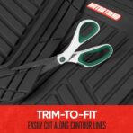 Motor Trend FlexToughXL Floor Mats for Cars Full Set, All-Weather Rubber Automotive Floor Mats, Waterproof Heavy Duty Car Mats, Flexible Floor Liners for Car Truck Van SUV, Car Floor Mats (Black) - Image 5