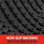 Motor Trend FlexToughXL Floor Mats for Cars Full Set, All-Weather Rubber Automotive Floor Mats, Waterproof Heavy Duty Car Mats, Flexible Floor Liners for Car Truck Van SUV, Car Floor Mats (Black) - Image 7