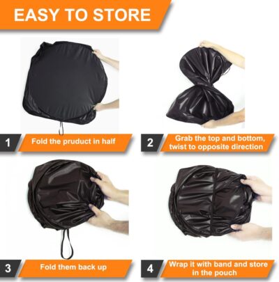 Gven Sunshade for Car Windshield with Tropical Palm Tree Design- UV Protection& Heat Blocking Sunshade for Cars Sedan SUV Truck| Keep Car Cool in Summer Beach Vacation Style (Sunset, L) - Image 5