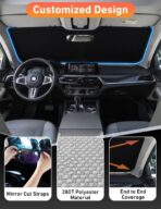 EcoNour Windshield Sunshade Compatible for Chevrolet Equinox 2018-2022 2023 2024, Sun Visor for Front Windshield & Window Sun Shade Cover, UV Heat Blocker & Protector, Car Accessories - Image 3