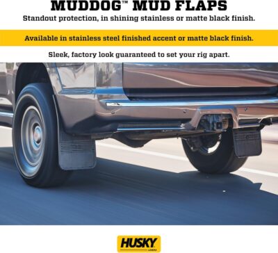 Husky Liners Universal Muddog Mud Flaps | Rubber Front Mud Flaps - 12" w/o Weight - Black (FITS Various Ford, Chevy, Dodge, GMC, Toyota, Nissan, Hummer See Guide to Confirm) | 55000 - Image 3