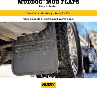 Husky Liners Universal Muddog Mud Flaps | Rubber Front Mud Flaps - 12" w/o Weight - Black (FITS Various Ford, Chevy, Dodge, GMC, Toyota, Nissan, Hummer See Guide to Confirm) | 55000 - Image 4