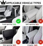 Car Armrest Covers, Vehicle Center Console Cover, Middle Storage Pads, Dog & Cat Paws Protetor, Carbon Fiber PU Leather, Waterproof, Anti-Slip, Auto Interior Accessories, Black, Size M - Image 9