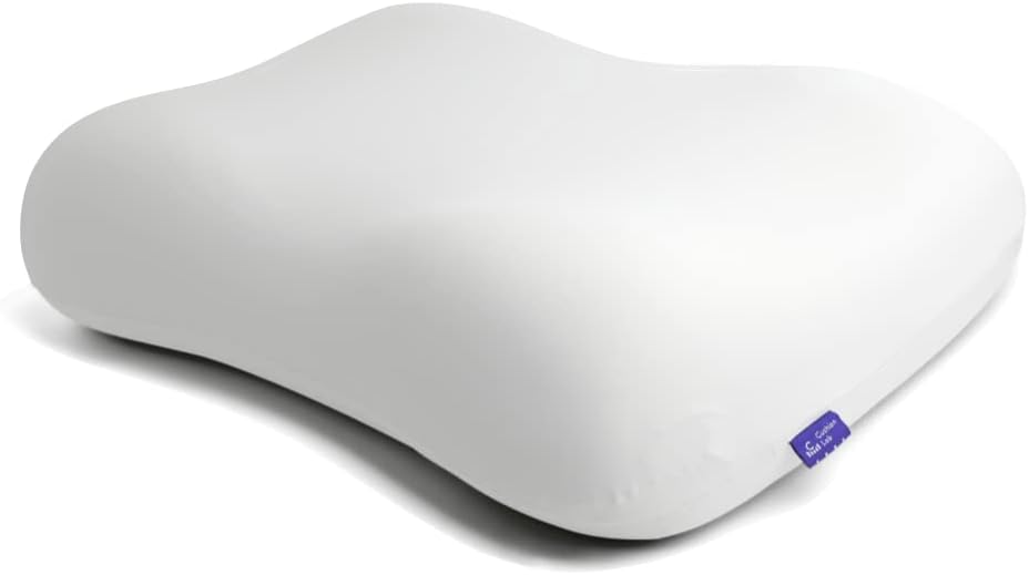 31hYkSDauAL._AC_SL1000_.jpg C CUSHION LAB Deep Sleep Pillow, Patented Ergonomic Contour Design for Side & Back Sleepers, Orthopedic Cervical Shape Gently Cradles Head & Provides Neck Support & Shoulder Pain Relief - Calm Grey - Image 1