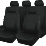 Flying Banner Car Seat Covers Front Seats Rear Bench Polyester car seat Protectors Easy installations Rear Bench Split Classic Man Lady Truck Soid Black