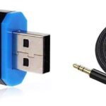 USB Bluetooth Receiver Adapter Wireless Audio Adapter 3.5mm Car Kit Music Receiver, Suitable for Home/Car Stereo Systems, Portable Speakers (Aux in), with 3.5mm Cable (Black)