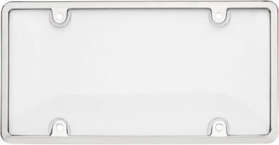 BLVD-LPF OBEY YOUR LUXURY Car License Plates Shield and Chrome Frame Combo 2 Pack Clear Bubble Design Novelty Plate Covers to Fit Any Standard US Plates, Unbreakable Frame 4 Holes Design - Image 2